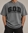 Oversized G.O.D. Christian Streetwear Tee, Vintage Collegiate Style