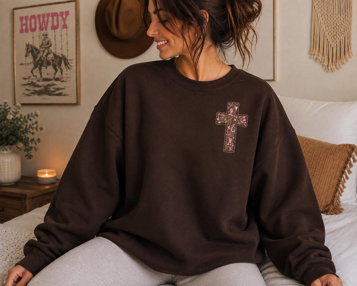 Psalm 23 Western Cowgirl Crewneck Sweatshirt, Faith Jesus Shirt