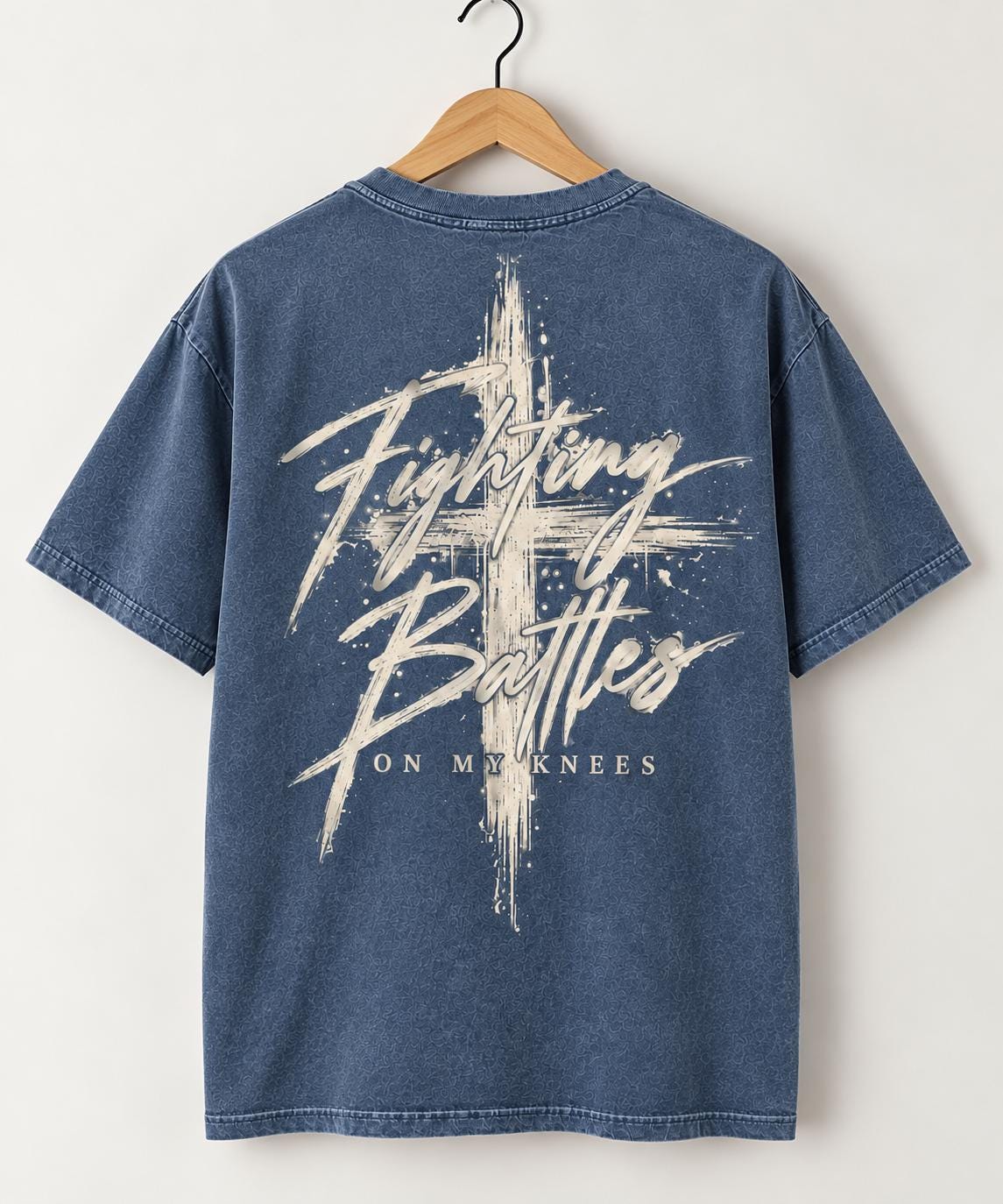 Fighting Battles on My Knees Premium Quality Shirt, Prayer Warrior Christian Shirt, Prayer Tee, Jesus Faith Outfit, Large Cross Shirt