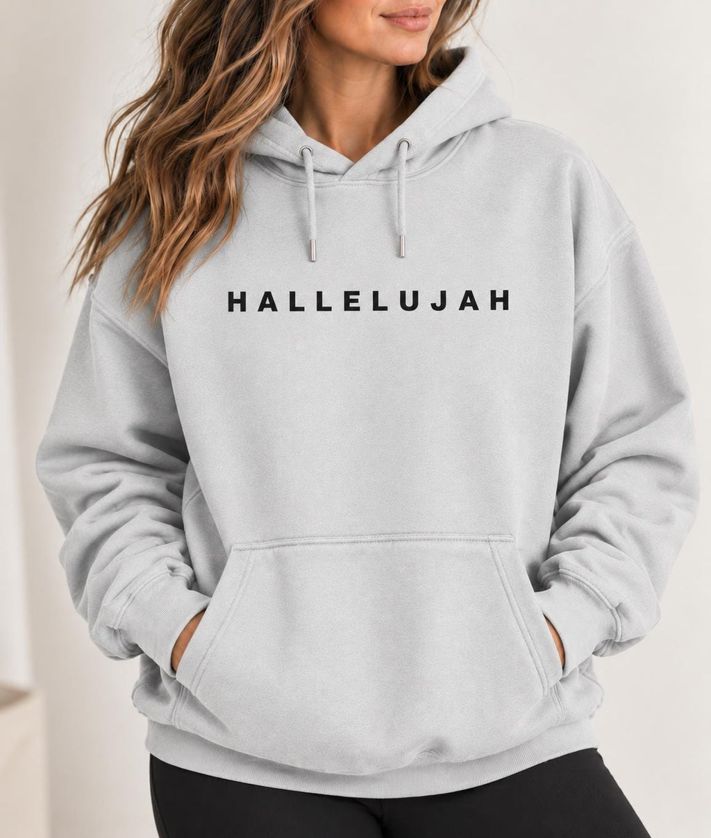 Hallelujah Hoodie, Minimalist Praise Christian Sweatshirt, Perfect Winter Faith Hoodie, Unisex Christian Hoodie, Premium Jesus Hoodie