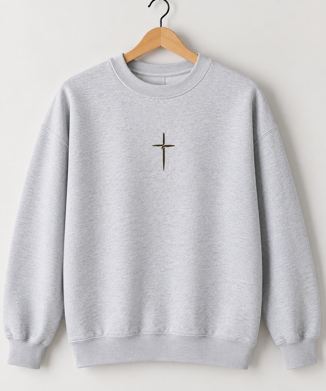 Simple Cross Christian Sweatshirt, Faith Crewneck, Minimalist Church Outfit, Petite Cross Design