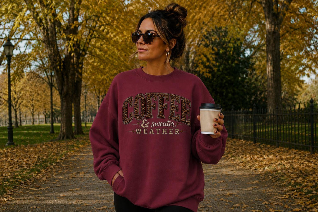 Coffee Sweatshirt, Cozy Fall Crewneck, Coffee Lover Gift