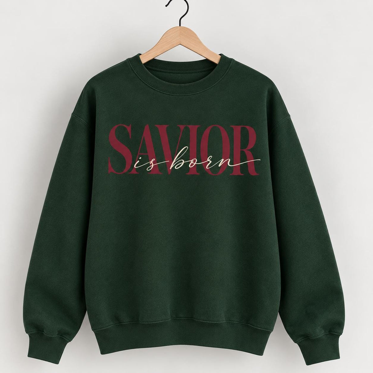 Savior is Born, Christian Christmas Sweatshirt for Women, Minimalist Christian Crewneck, King is Born, Christmas 2026 Sweatshirt