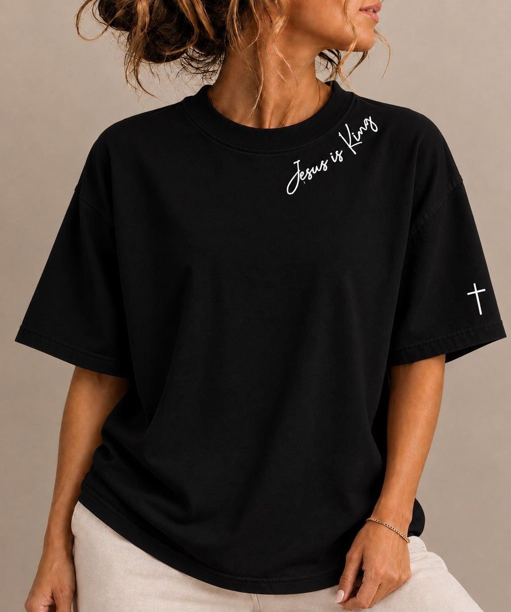 Jesus Is King Tshirt, Minimalist Christian Tee, Faith Cross T-shirt