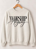 Worship Anyway Christian Crewneck Sweatshirt, Neutral Colors Christian Sweatshirt, Worship sweatshirt for Christian Women