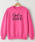 God Is Love, Christian Crewneck Sweatshirt, Simple Christian Sweatshirt for Her, Petite Heart Design