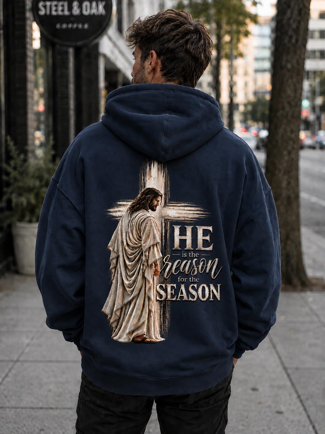 Christian Christmas Hoodie, Jesus Cross Sweatshirt, Faith-Based Gift
