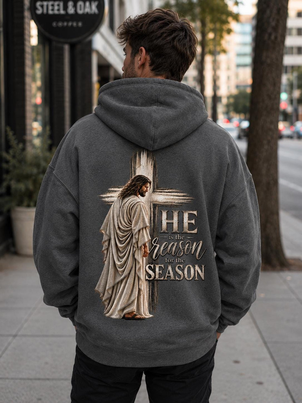 Christian Christmas Hoodie, Jesus Cross Sweatshirt, Faith-Based Gift