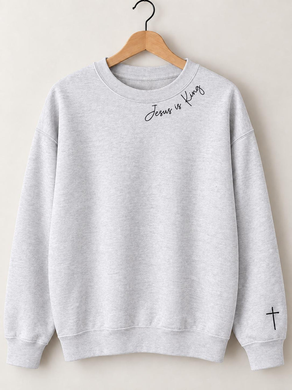 Jesus Is King Christian Crewneck, Minimalist Christian Faith Sweatshirt, Cross Shirt for Women, 2026 Christmas Gift for Christian Women
