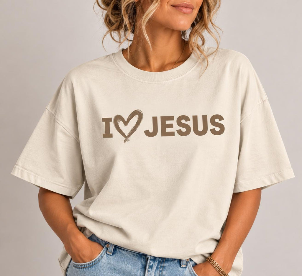 I Love Jesus Unisex Tshirt, Heart Symbol Tee, I love Jesus Gender Neutral Tshirt, Comfort Colors Shirt