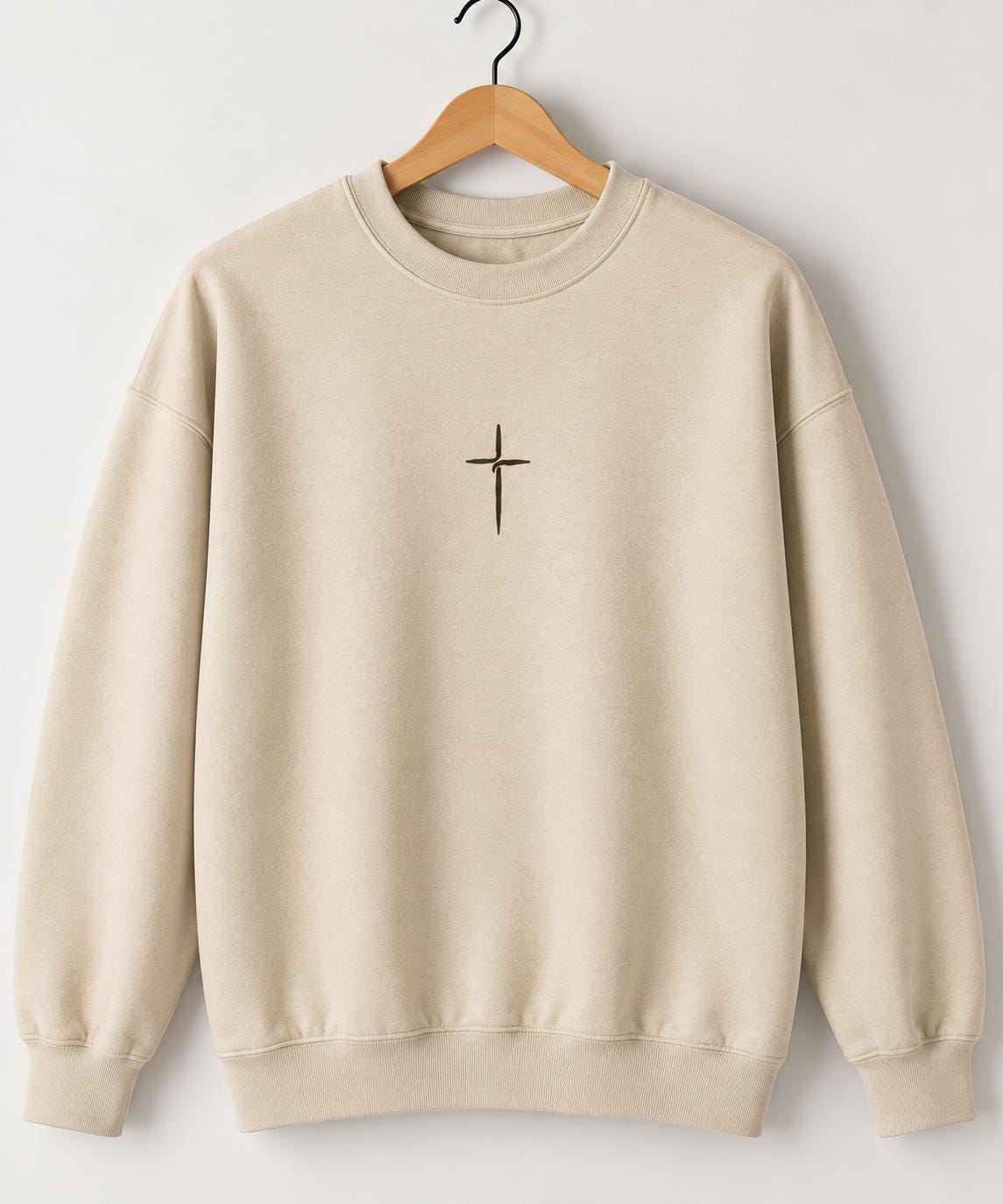 Simple Cross Christian Sweatshirt, Faith Crewneck, Minimalist Church Outfit, Petite Cross Design