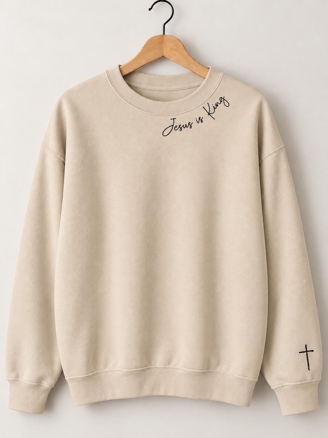 Jesus Is King Christian Crewneck, Minimalist Christian Faith Sweatshirt, Cross Shirt for Women, 2026 Christmas Gift for Christian Women