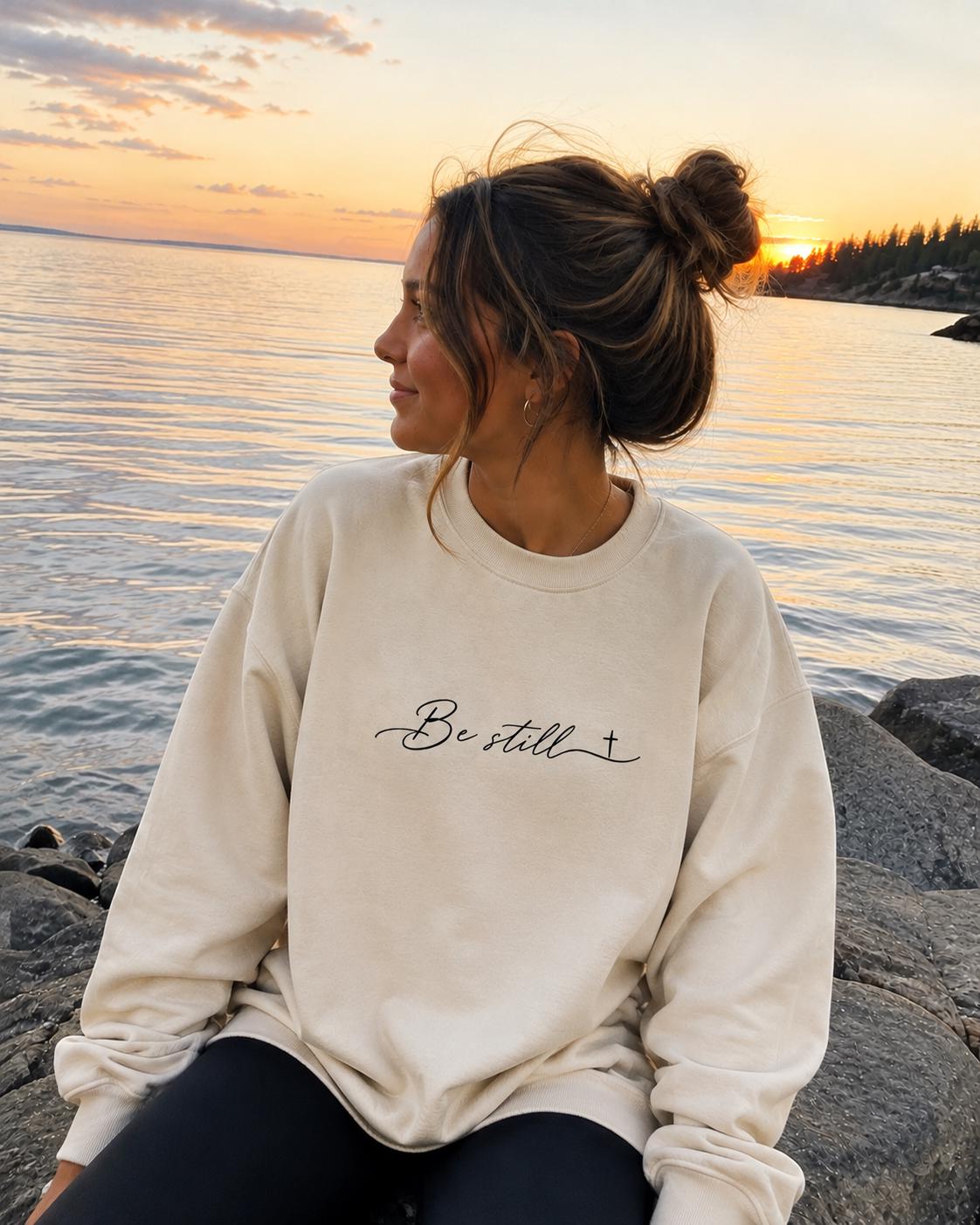 Minimalist Christian Crewneck, Psalm 46:10 Be Still, Be Still Sweatshirt, Christmas Sweatshirt Present for Her 2026