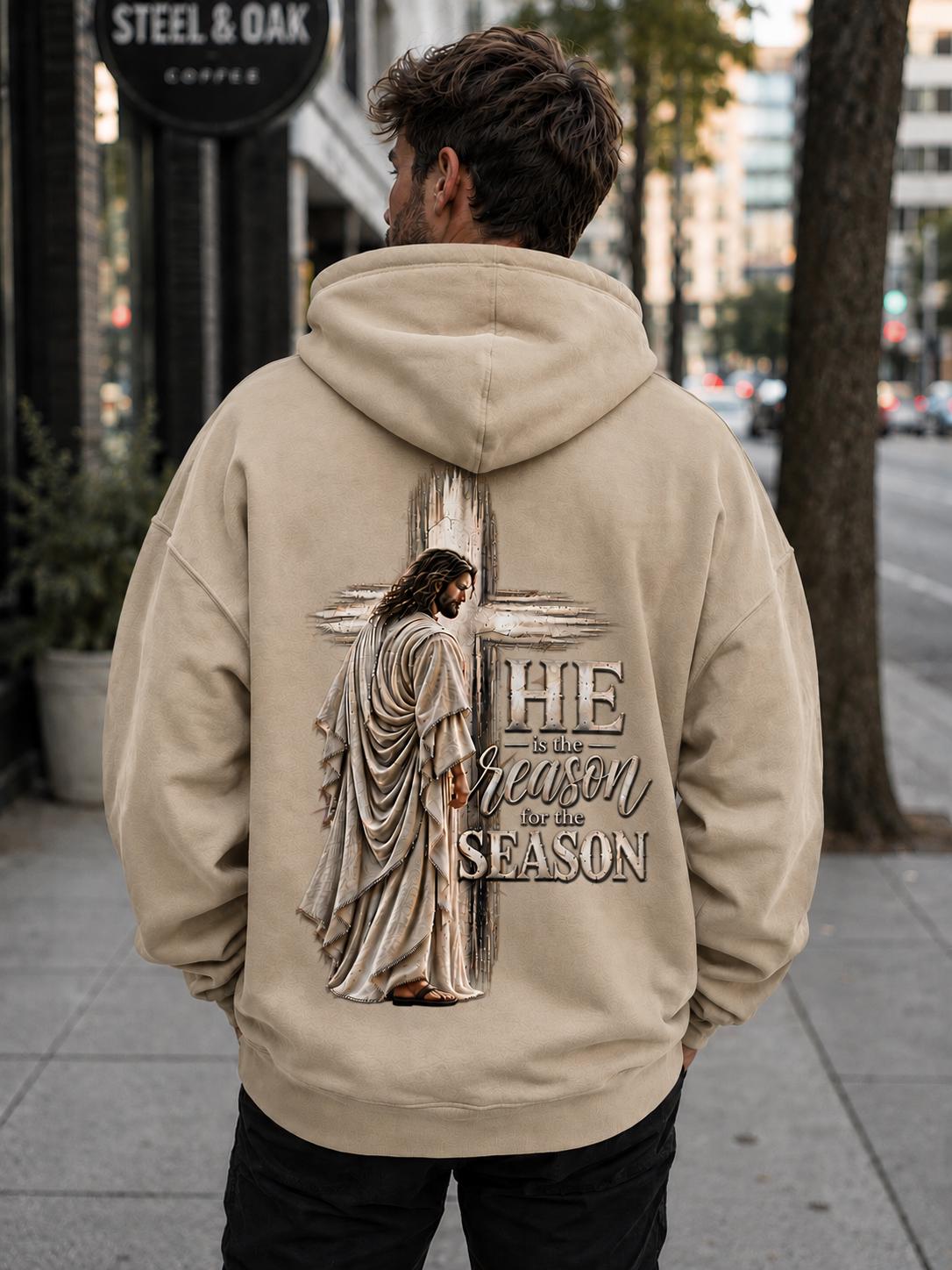 Christian Christmas Hoodie, Jesus Cross Sweatshirt, Faith-Based Gift