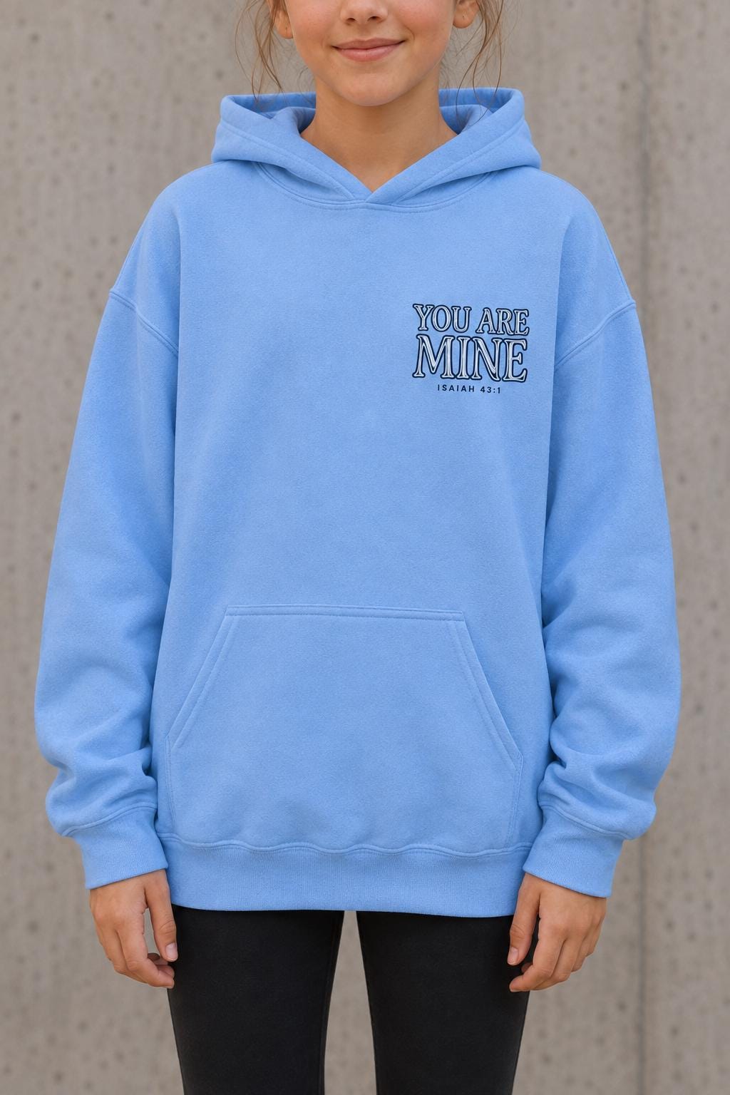 Youth Christian Hoodie, Called by Name Isaiah 43:1, Unisex Bible Verse Sweatshirt
