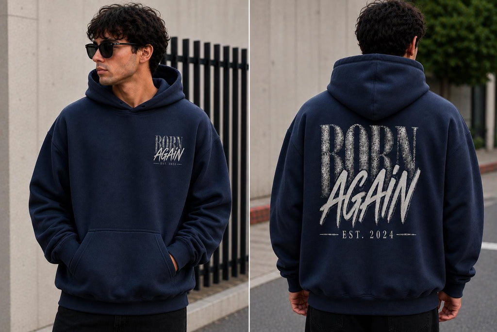 Born Again Christian Hoodie, John 3:3 Baptism Gift, Personalized Streetwear Sweatshirt