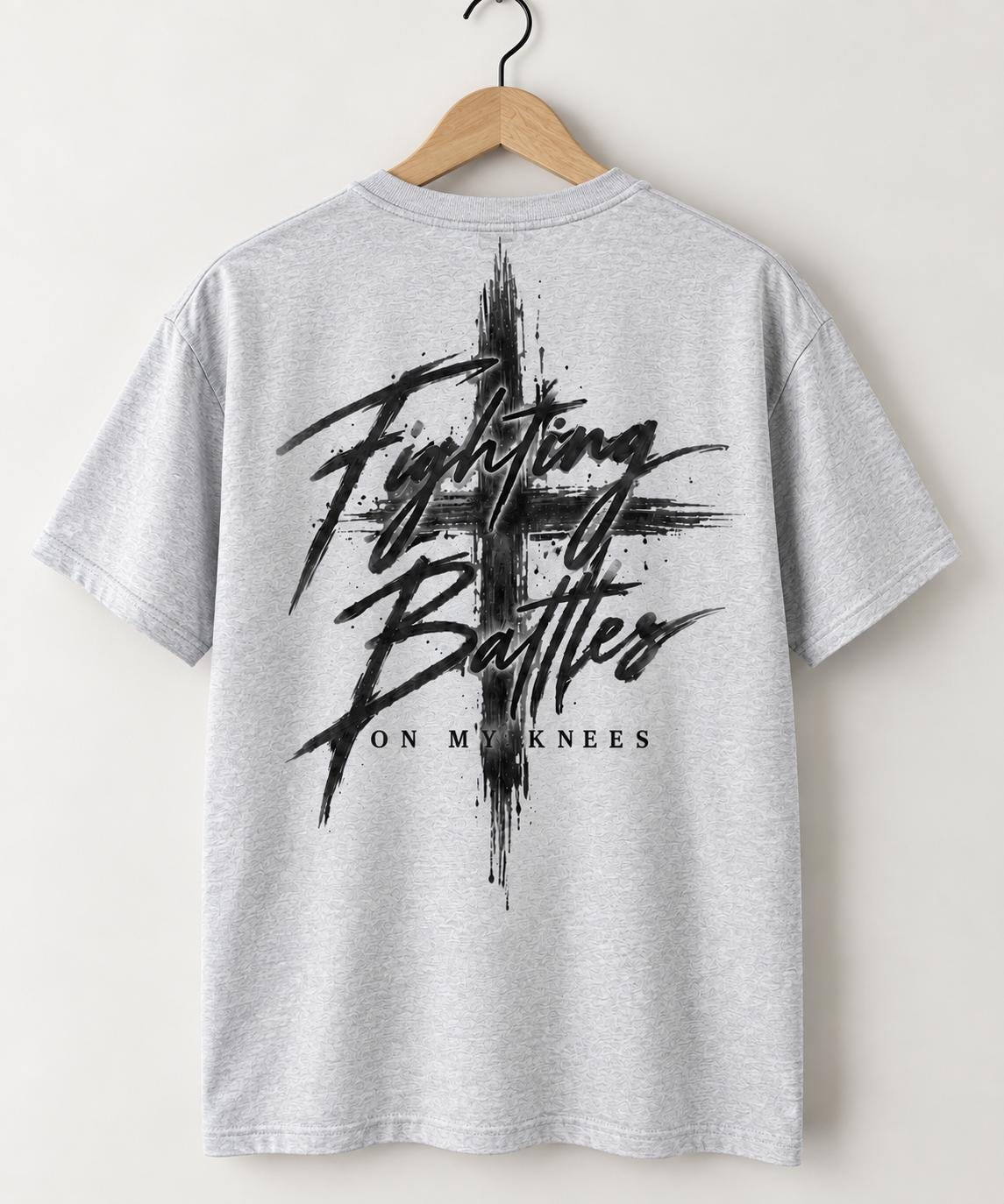 Fighting Battles on My Knees Premium Quality Shirt, Prayer Warrior Christian Shirt, Prayer Tee, Jesus Faith Outfit, Large Cross Shirt