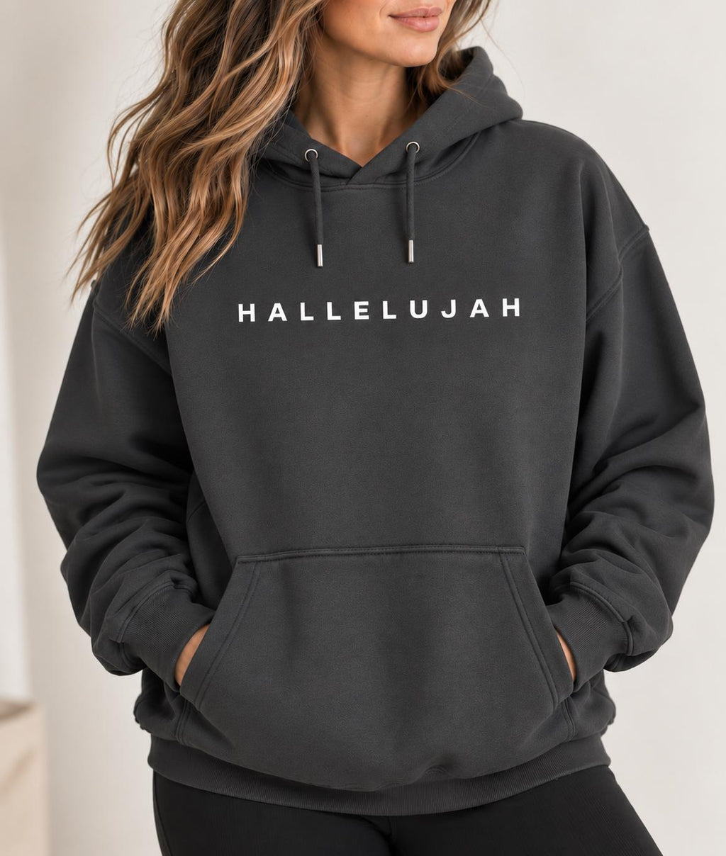 Hallelujah Hoodie, Minimalist Praise Christian Sweatshirt, Perfect Winter Faith Hoodie, Unisex Christian Hoodie, Premium Jesus Hoodie