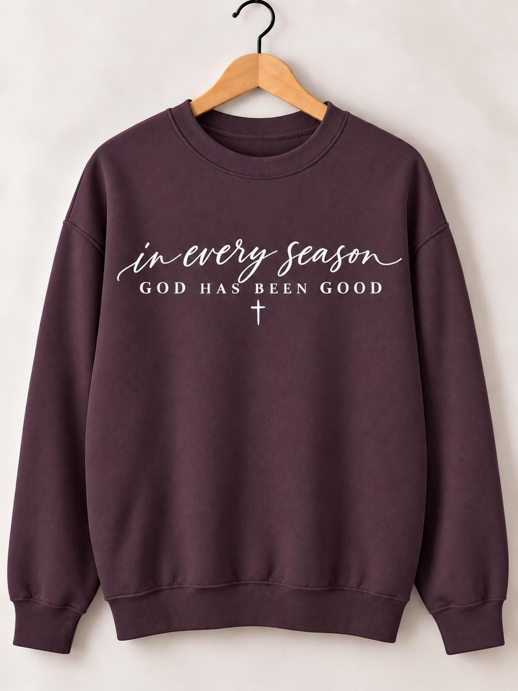 In every season, God is Good Christian Premium Quality Sweatshirt, God is Good All the Time Minimalist Crewneck for Fall