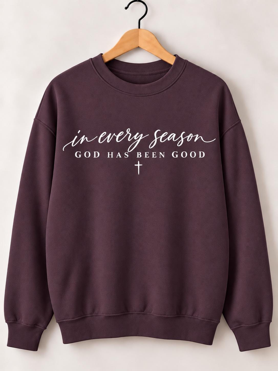 In every season, God is Good Christian Premium Quality Sweatshirt, God is Good All the Time Minimalist Crewneck for Fall