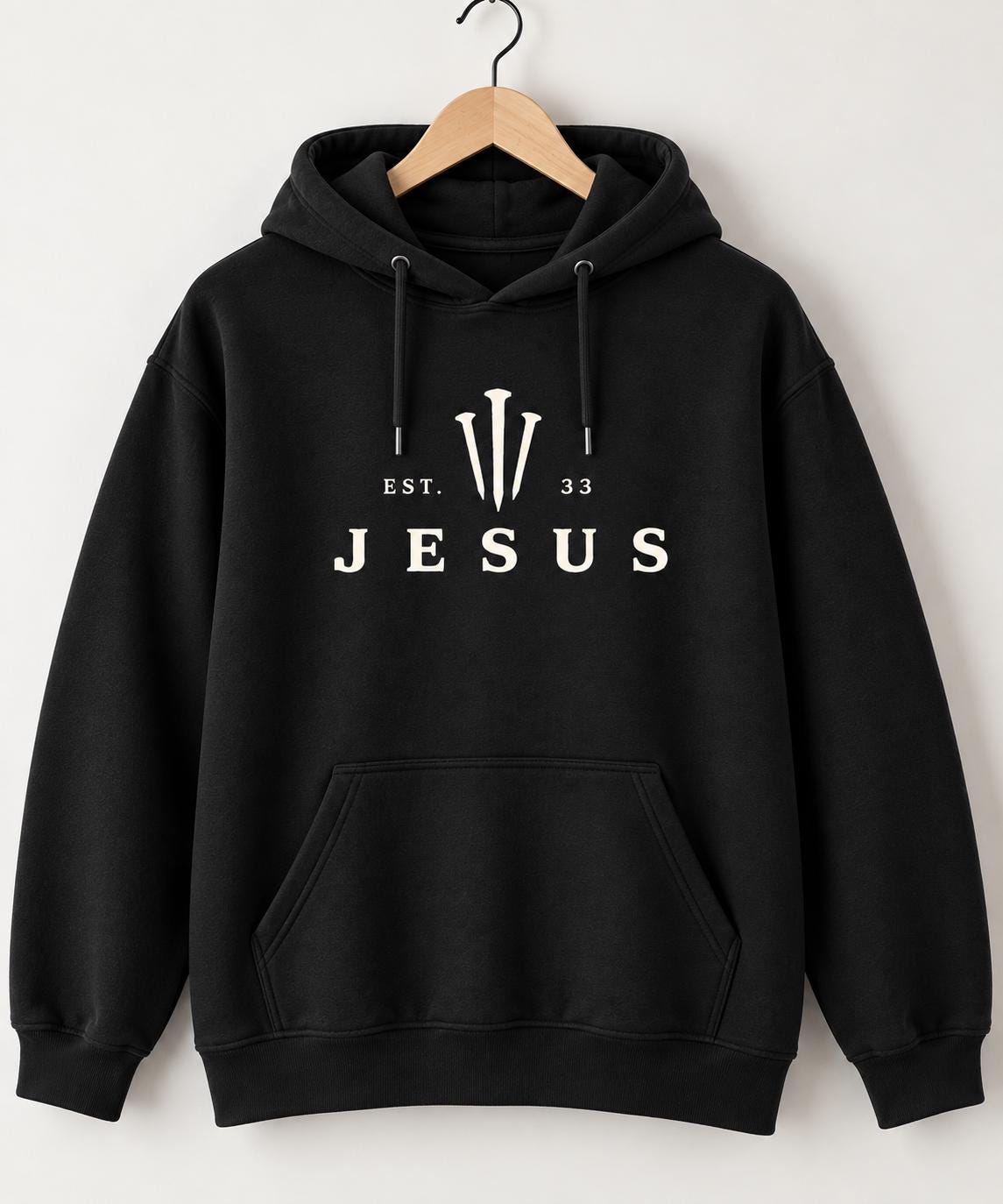 Jesus EST 33  District®  Premium Quality Sweatshirt, Three Nails Christian Shirt, Faith Based Sweatshirt, Unisex Jesus Hoodie