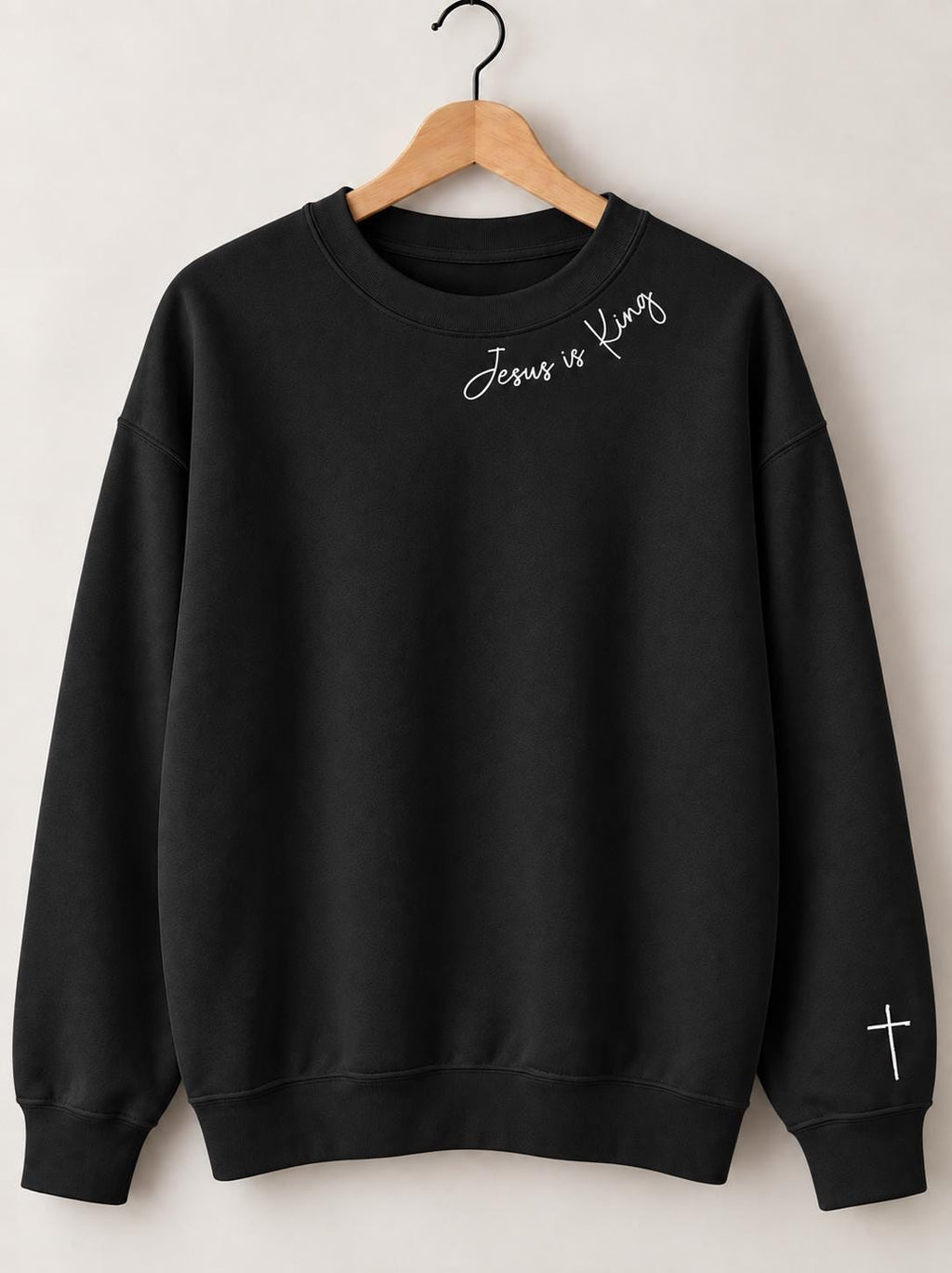 Jesus Is King Christian Crewneck, Minimalist Christian Faith Sweatshirt, Cross Shirt for Women, 2026 Christmas Gift for Christian Women