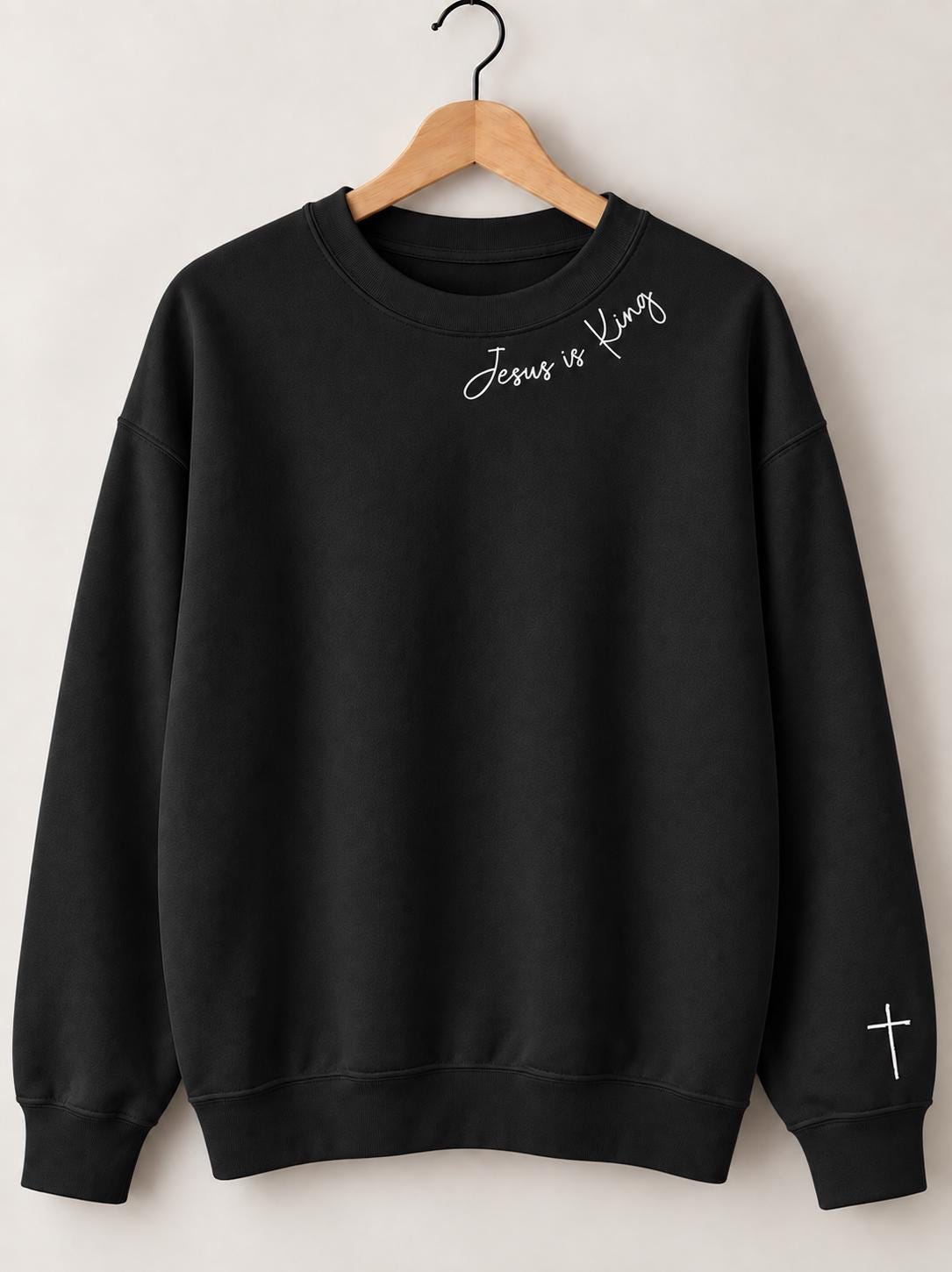 Jesus Is King Christian Crewneck, Minimalist Christian Faith Sweatshirt, Cross Shirt for Women, 2026 Christmas Gift for Christian Women
