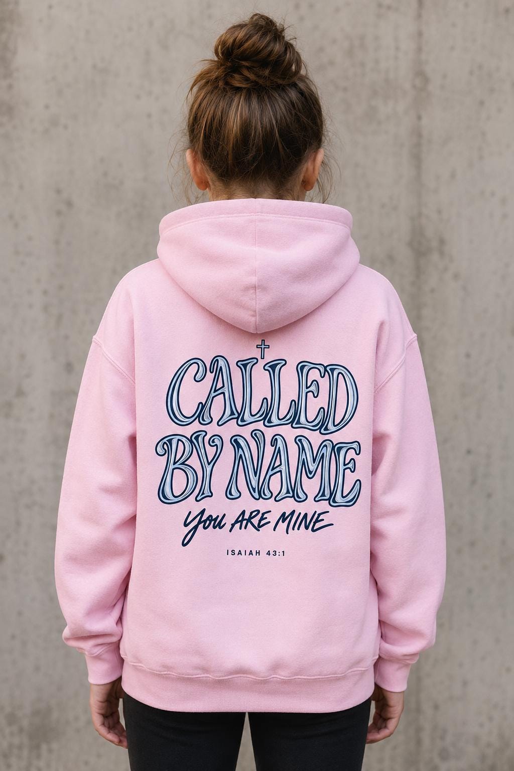 Youth Christian Hoodie, Called by Name Isaiah 43:1, Unisex Bible Verse Sweatshirt