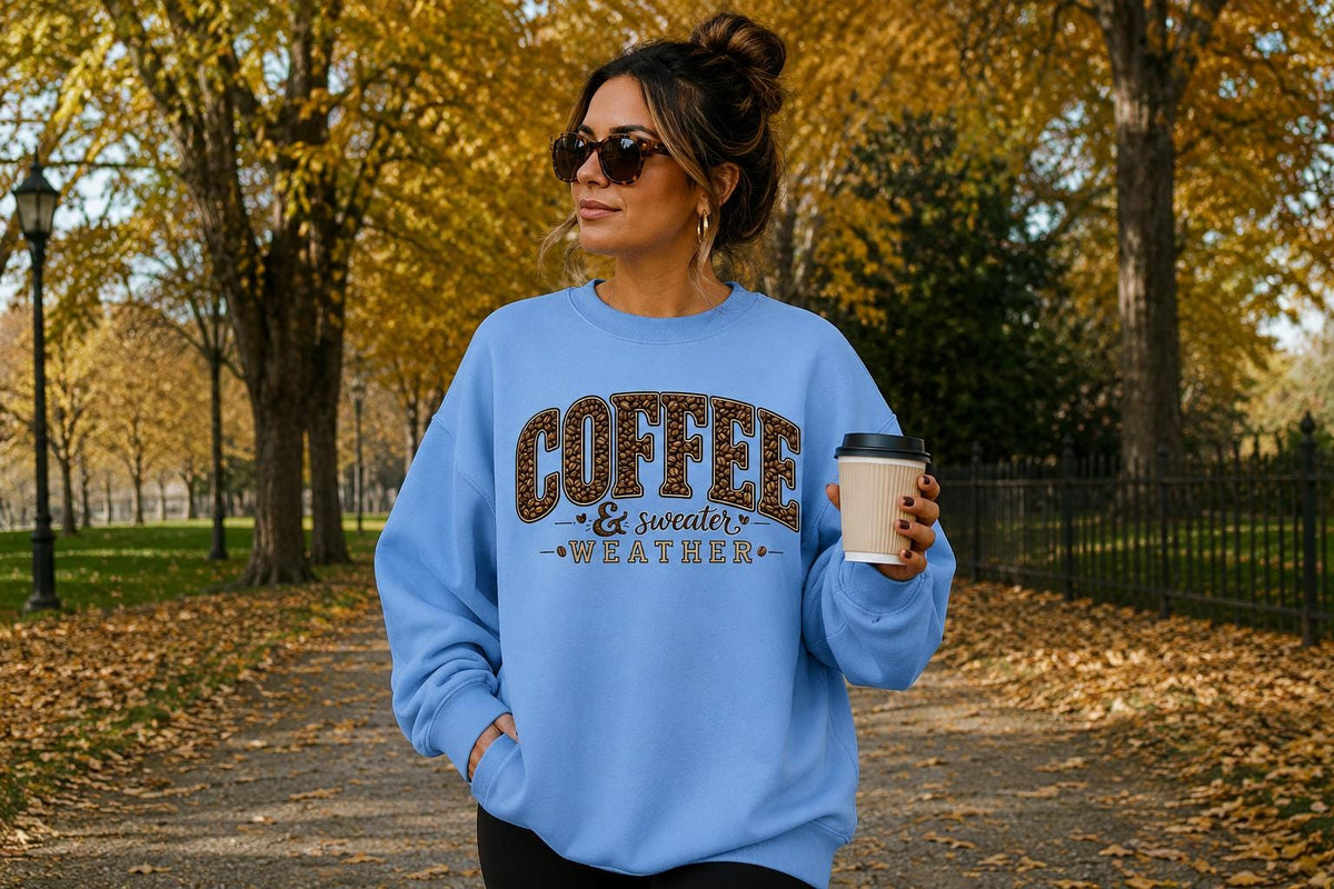 Coffee Sweatshirt, Cozy Fall Crewneck, Coffee Lover Gift