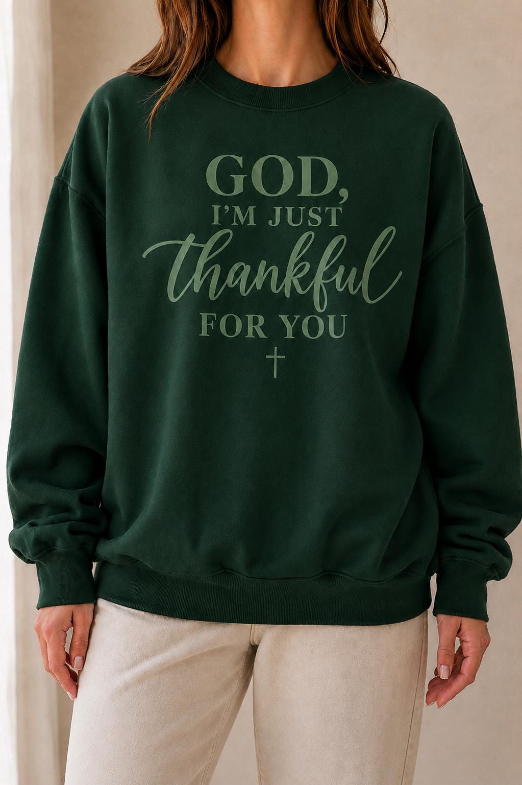 Christian Thanksgiving Sweatshirt, God I'm Thankful for You Crewneck, Thankful Crew for Her, Thankful for God Sweatshirt