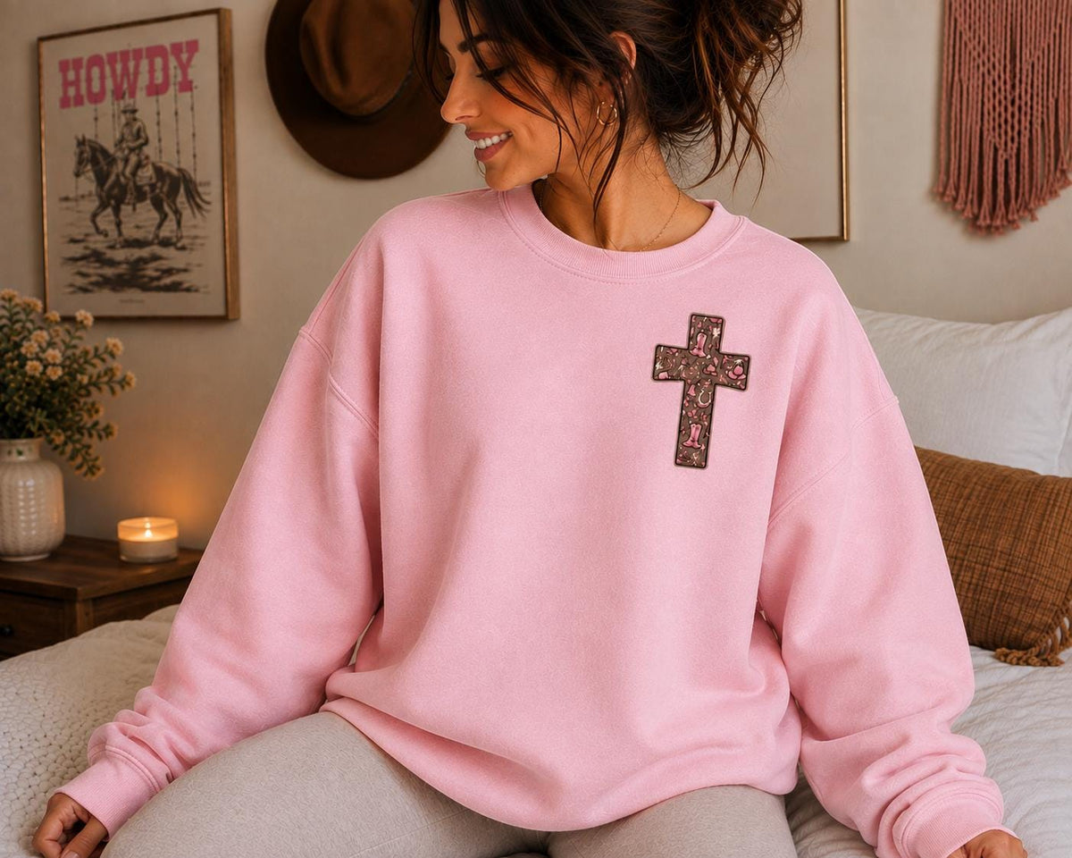 Psalm 23 Western Cowgirl Crewneck Sweatshirt, Faith Jesus Shirt