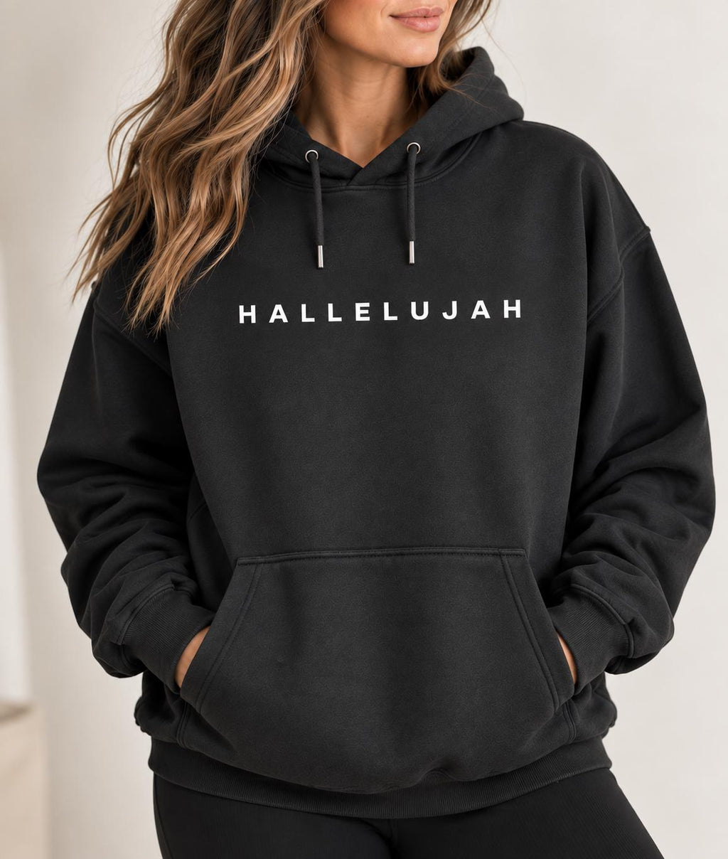 Hallelujah Hoodie, Minimalist Praise Christian Sweatshirt, Perfect Winter Faith Hoodie, Unisex Christian Hoodie, Premium Jesus Hoodie