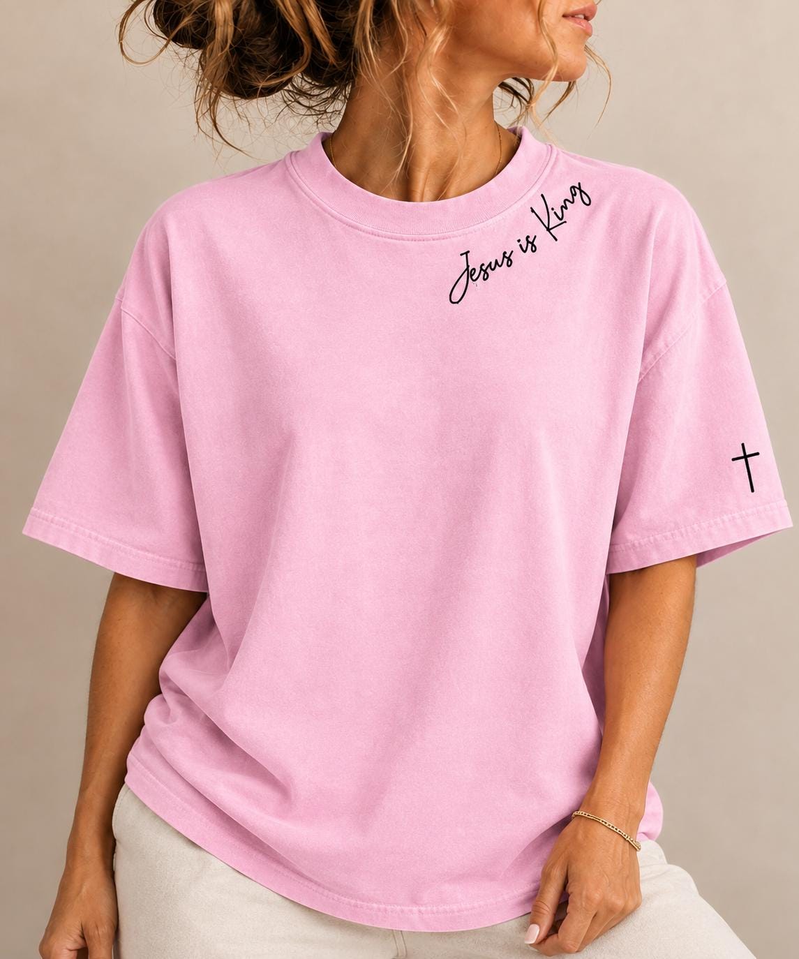 Jesus Is King Tshirt, Minimalist Christian Tee, Faith Cross T-shirt