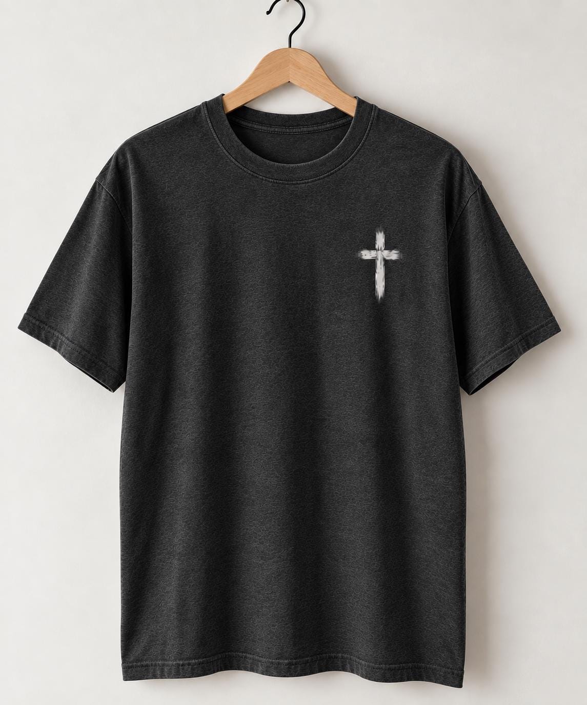 Distressed Cross T-Shirt, Men’s Christian Tee, Minimal Faith Streetwear, Oversized Jesus Shirt