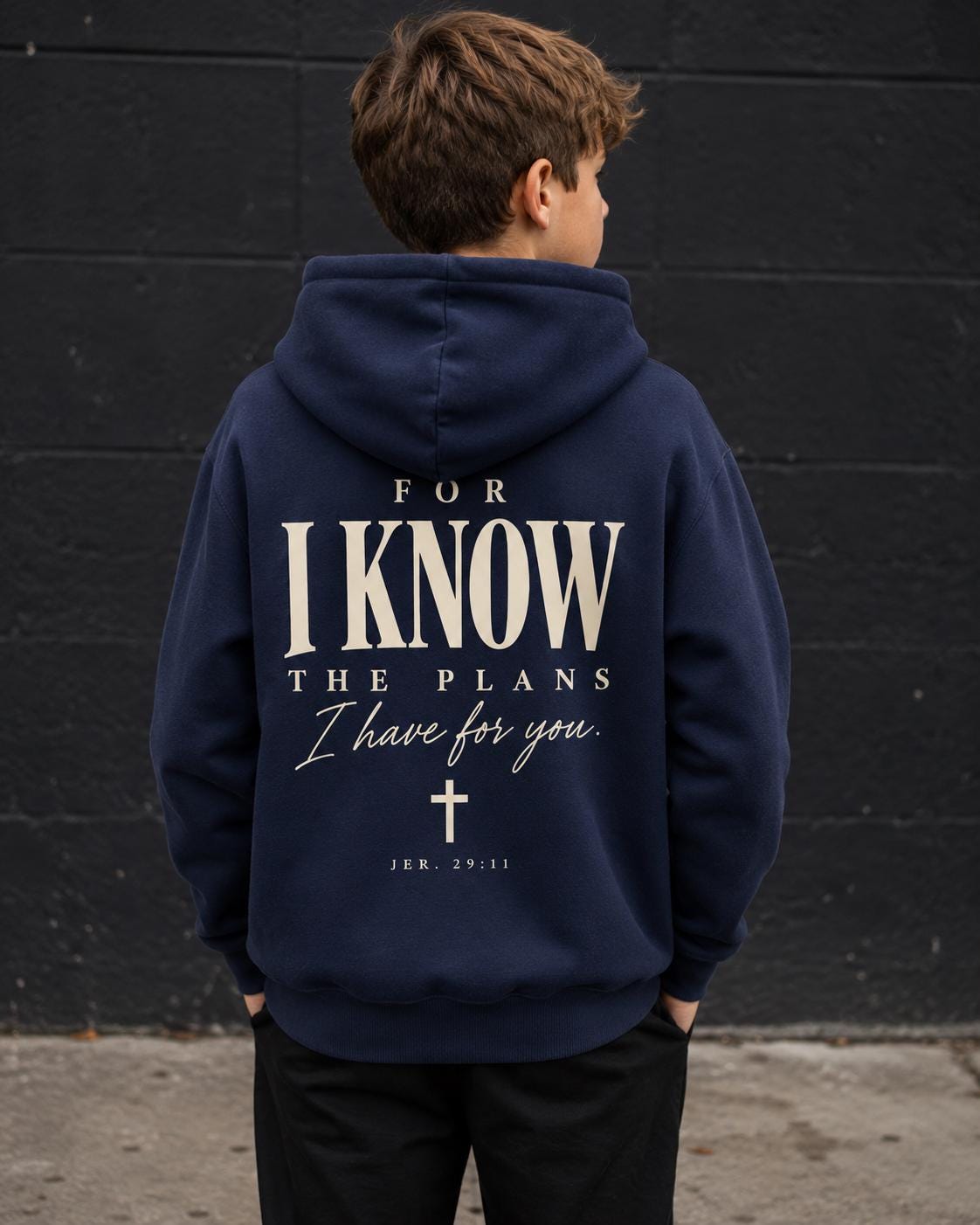 Jeremiah 29:11 Youth Hoodie, I Know the Plans Bible Verse Sweatshirt, Christian Gift for Teens