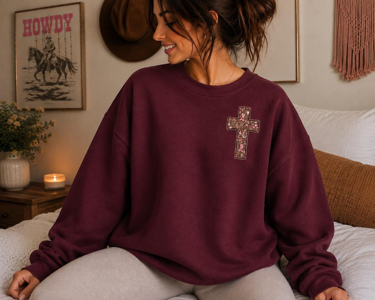 Psalm 23 Western Cowgirl Crewneck Sweatshirt, Faith Jesus Shirt
