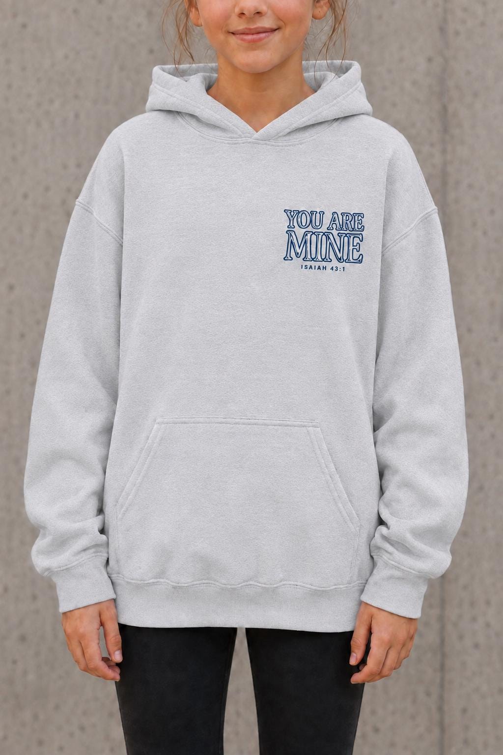Youth Christian Hoodie, Called by Name Isaiah 43:1, Unisex Bible Verse Sweatshirt