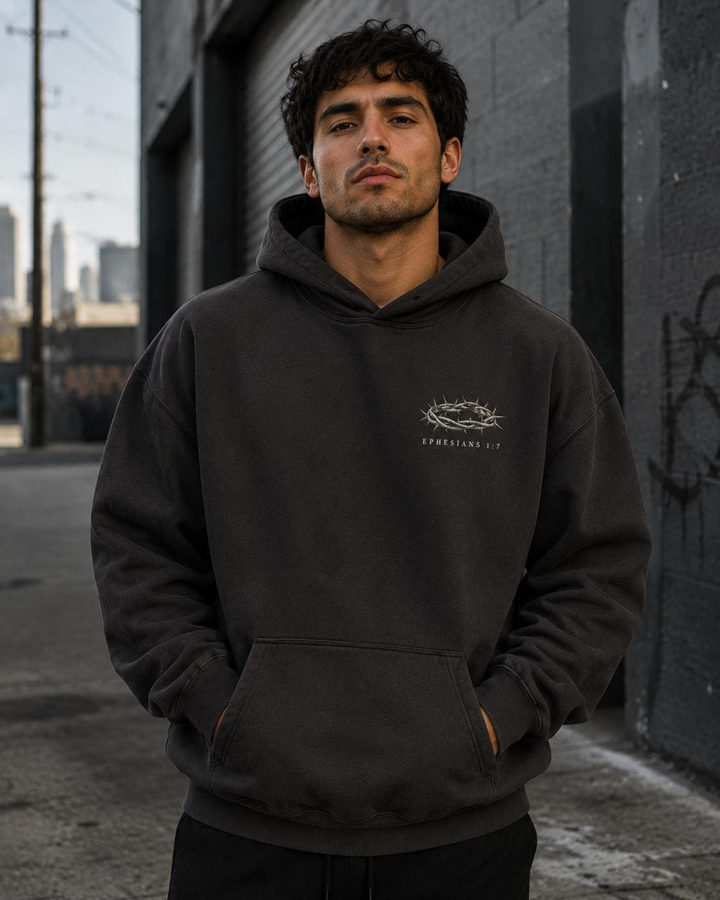Saved by the Blood Christian Hoodie, Ephesians 1:7 Sweatshirt, Christian Streetwear Hoodie, Jesus Hoodie, Faith Based Graphic Hoodie