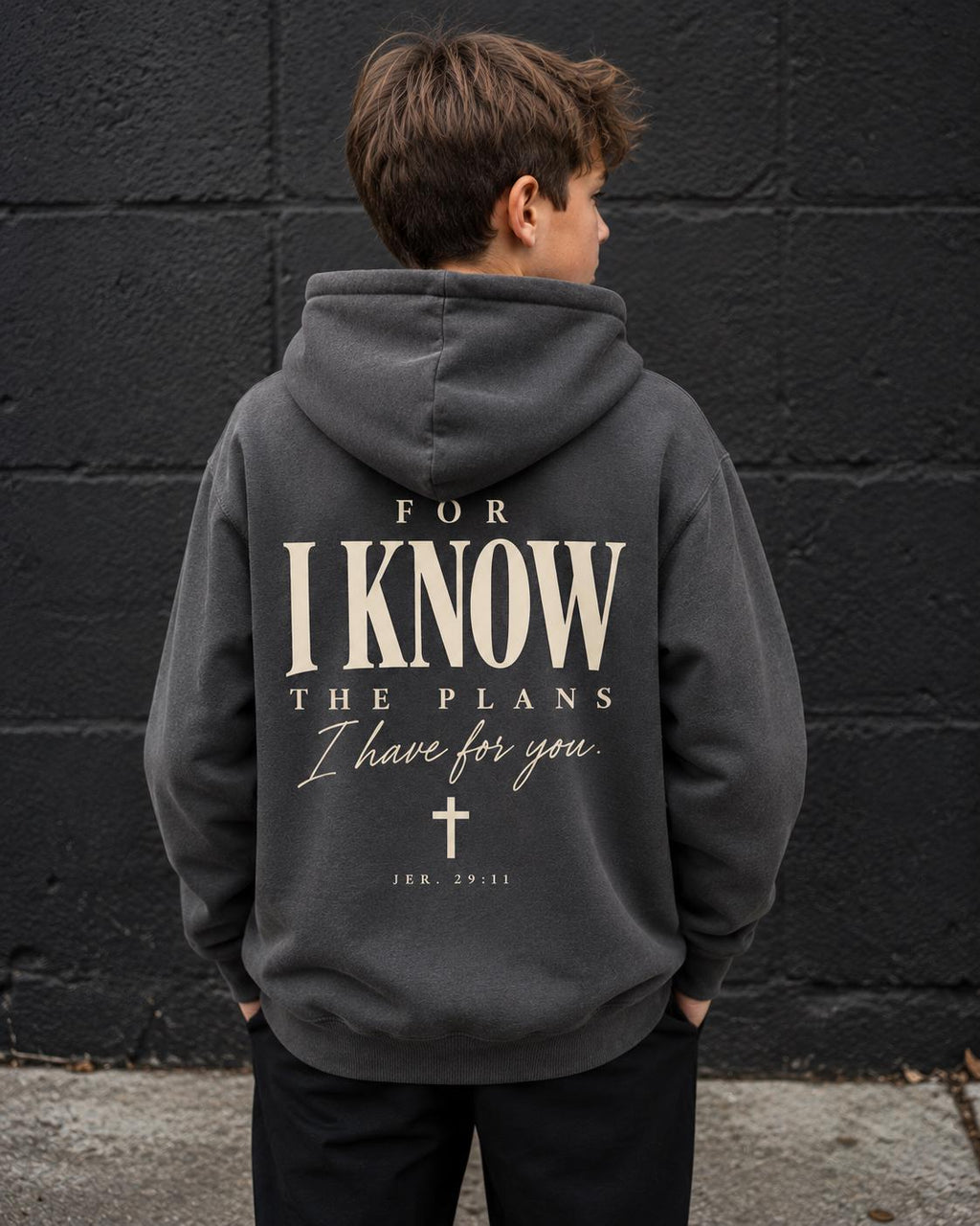 Jeremiah 29:11 Youth Hoodie, I Know the Plans Bible Verse Sweatshirt, Christian Gift for Teens