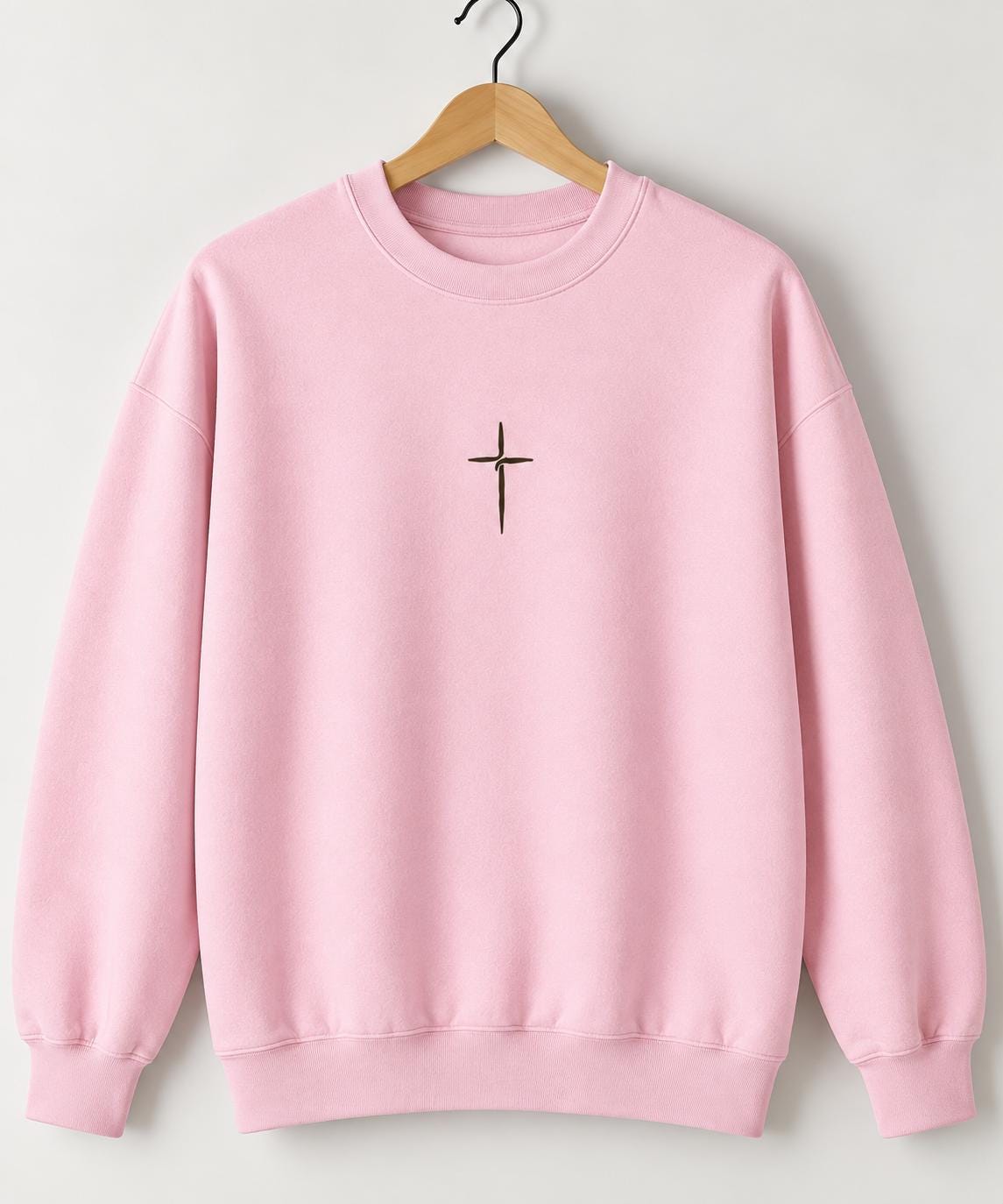 Simple Cross Christian Sweatshirt, Faith Crewneck, Minimalist Church Outfit, Petite Cross Design