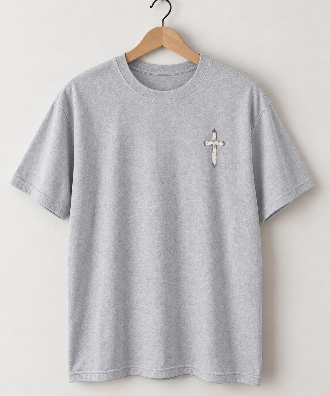 Distressed Cross T-Shirt, Men’s Christian Tee, Minimal Faith Streetwear, Oversized Jesus Shirt