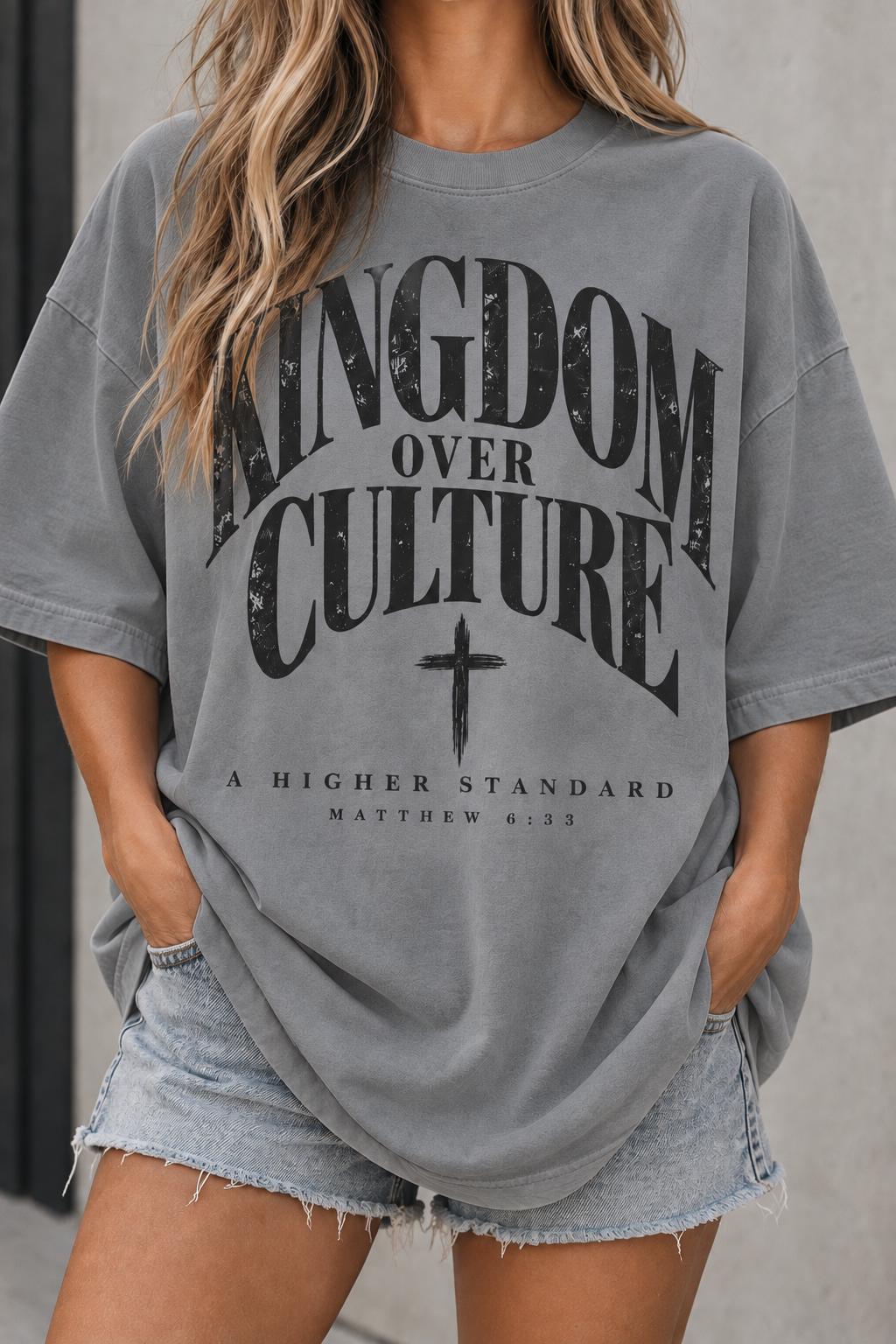 Kingdom Over Culture Christian Tee, Matthew 6:33 Graphic Shirt, God's Kingdom Faith T-Shirt, Jesus over World