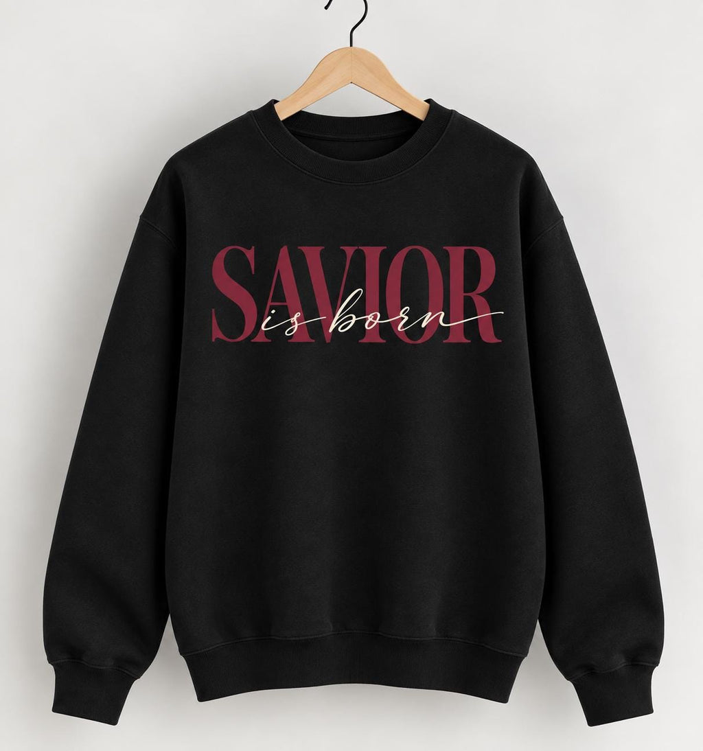Savior is Born, Christian Christmas Sweatshirt for Women, Minimalist Christian Crewneck, King is Born, Christmas 2026 Sweatshirt