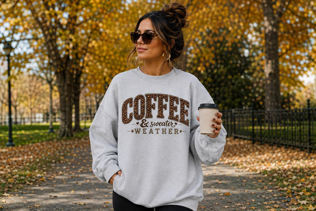 Coffee Sweatshirt, Cozy Fall Crewneck, Coffee Lover Gift