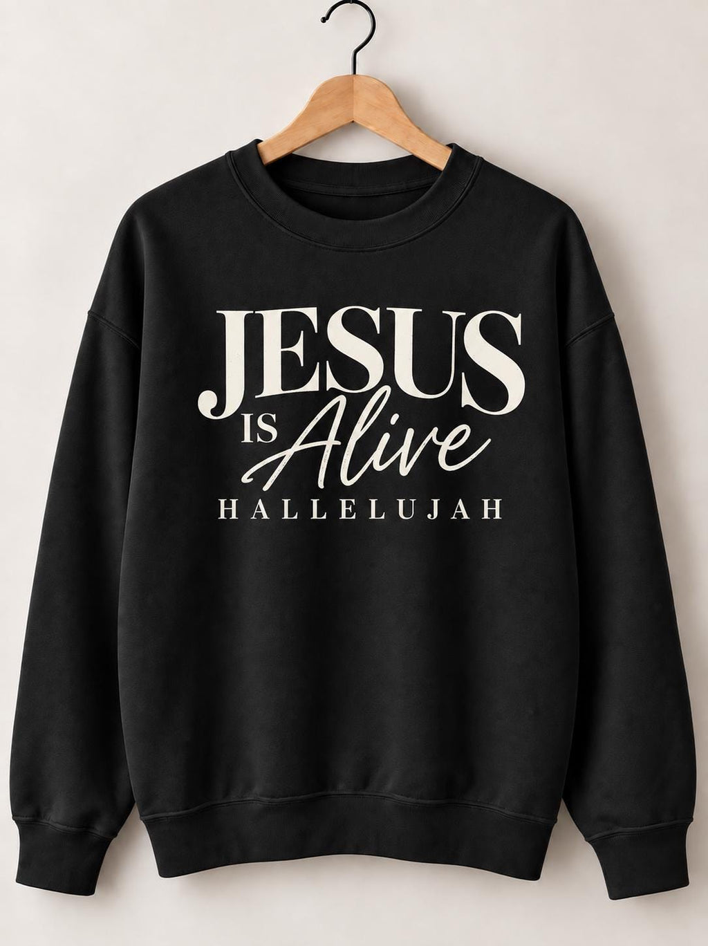 Jesus is Alive, Hallelujah Crewneck Sweatshirt, Perfect Christian Sweatshirt for Fall, Jesus Crewneck, Minimal Christian Sweatshirt for her
