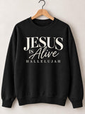 Jesus is Alive, Hallelujah Crewneck Sweatshirt, Perfect Christian Sweatshirt for Fall, Jesus Crewneck, Minimal Christian Sweatshirt for her