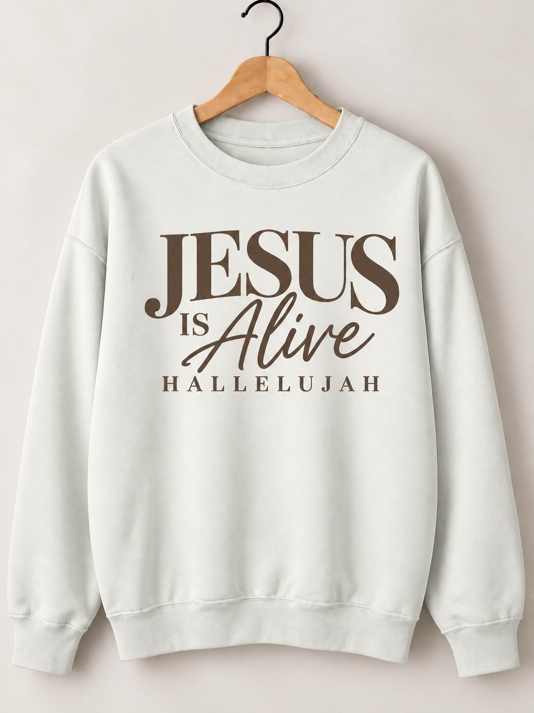 Jesus is Alive, Hallelujah Crewneck Sweatshirt, Perfect Christian Sweatshirt for Fall, Jesus Crewneck, Minimal Christian Sweatshirt for her