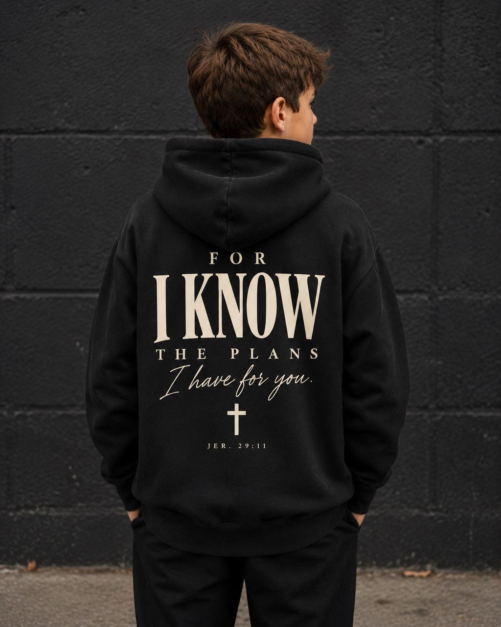 Jeremiah 29:11 Youth Hoodie, I Know the Plans Bible Verse Sweatshirt, Christian Gift for Teens