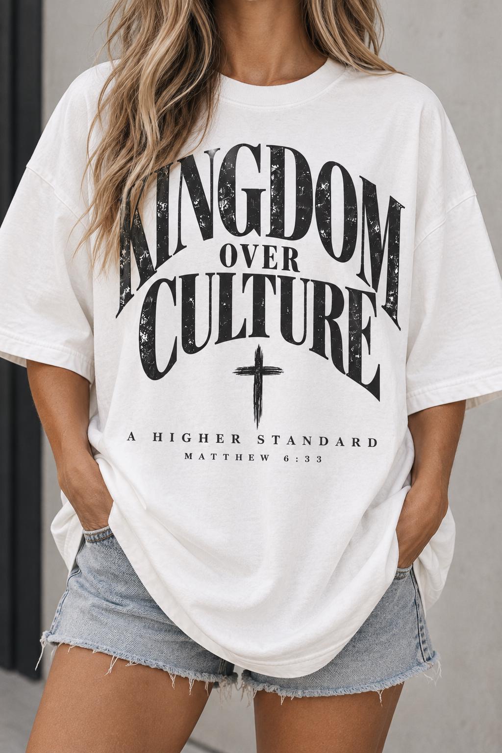 Kingdom Over Culture Christian Tee, Matthew 6:33 Graphic Shirt, God's Kingdom Faith T-Shirt, Jesus over World