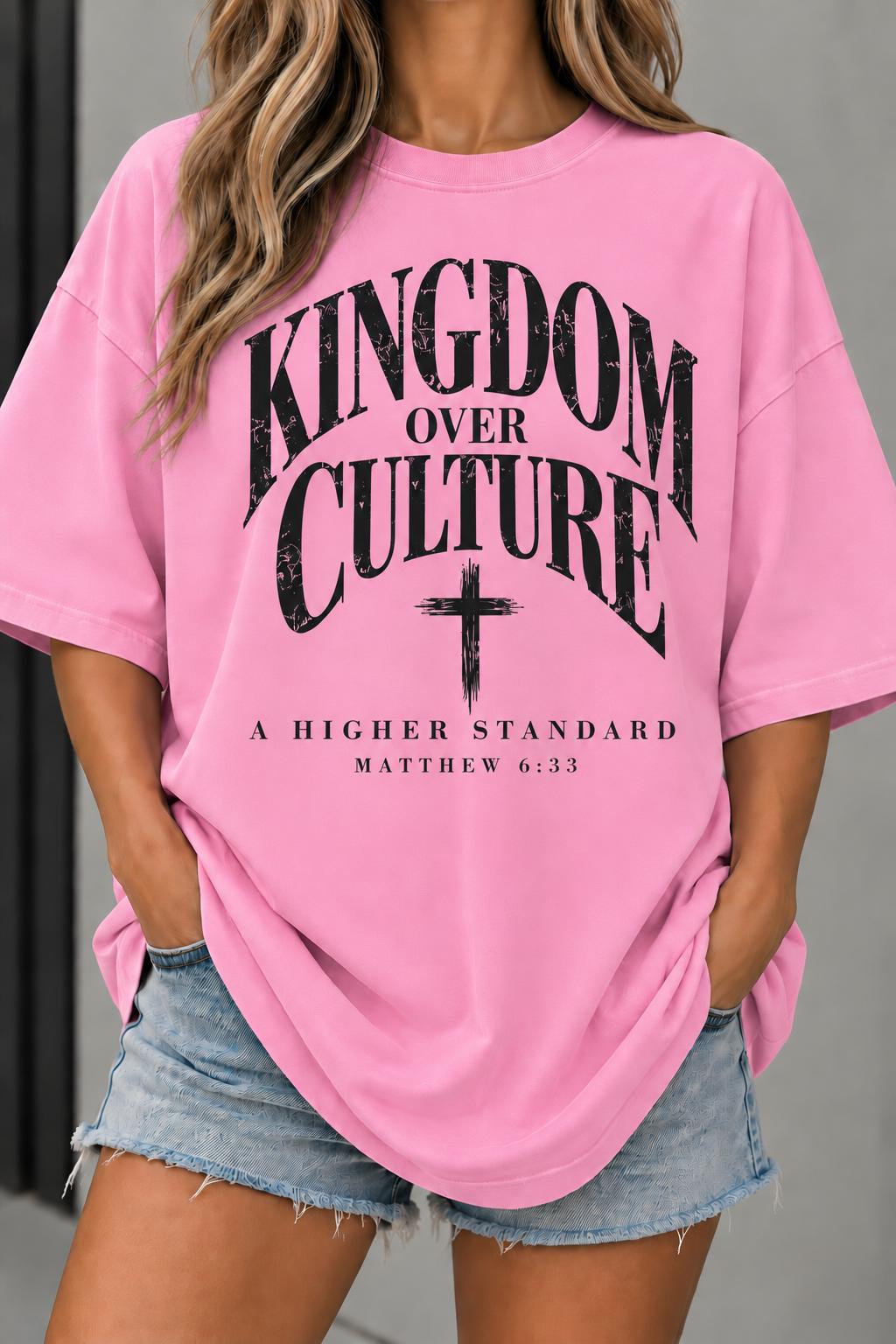 Kingdom Over Culture Christian Tee, Matthew 6:33 Graphic Shirt, God's Kingdom Faith T-Shirt, Jesus over World